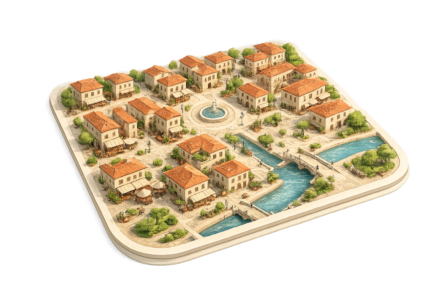 Illustrated 3D town map